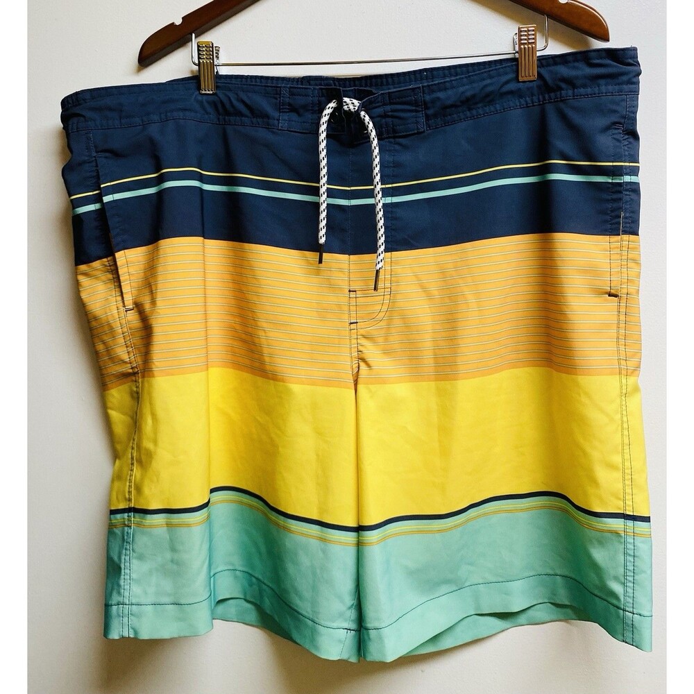 Sonoma Swim Trunks Board Shorts Men's XL Panel Blue Yellow